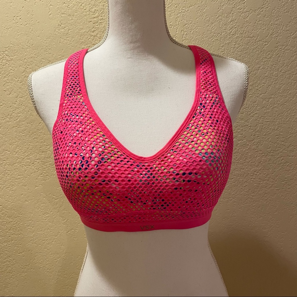 NEW Victoria’s Secret Netted Hot Pink Sports Bra